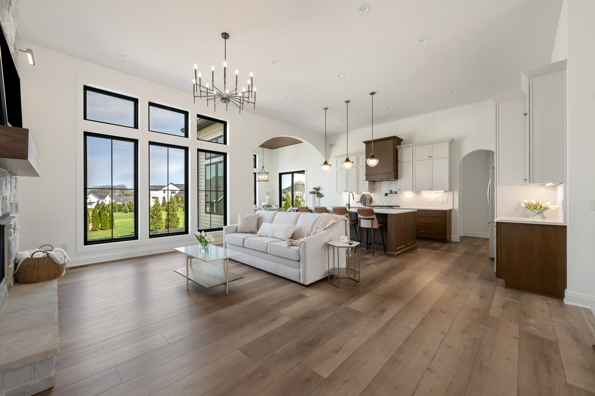 open concept kitchen living room